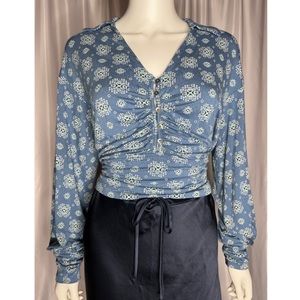 Free People Blue Medallion Top